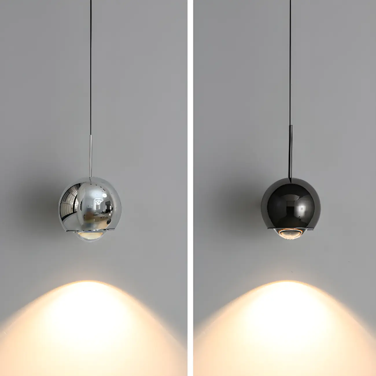 Modern Chrome Glass Globe Adjustable Pendant Light | homeyfad