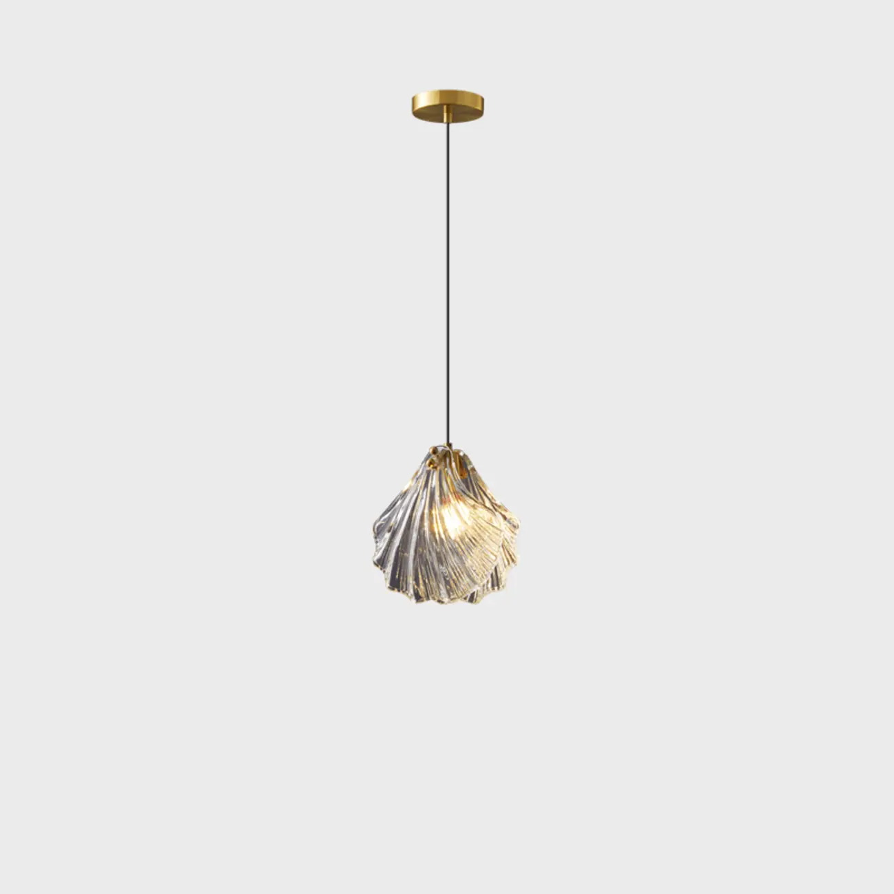 Modern Gold Clear Glass Shell Pendant Light | homeyfad