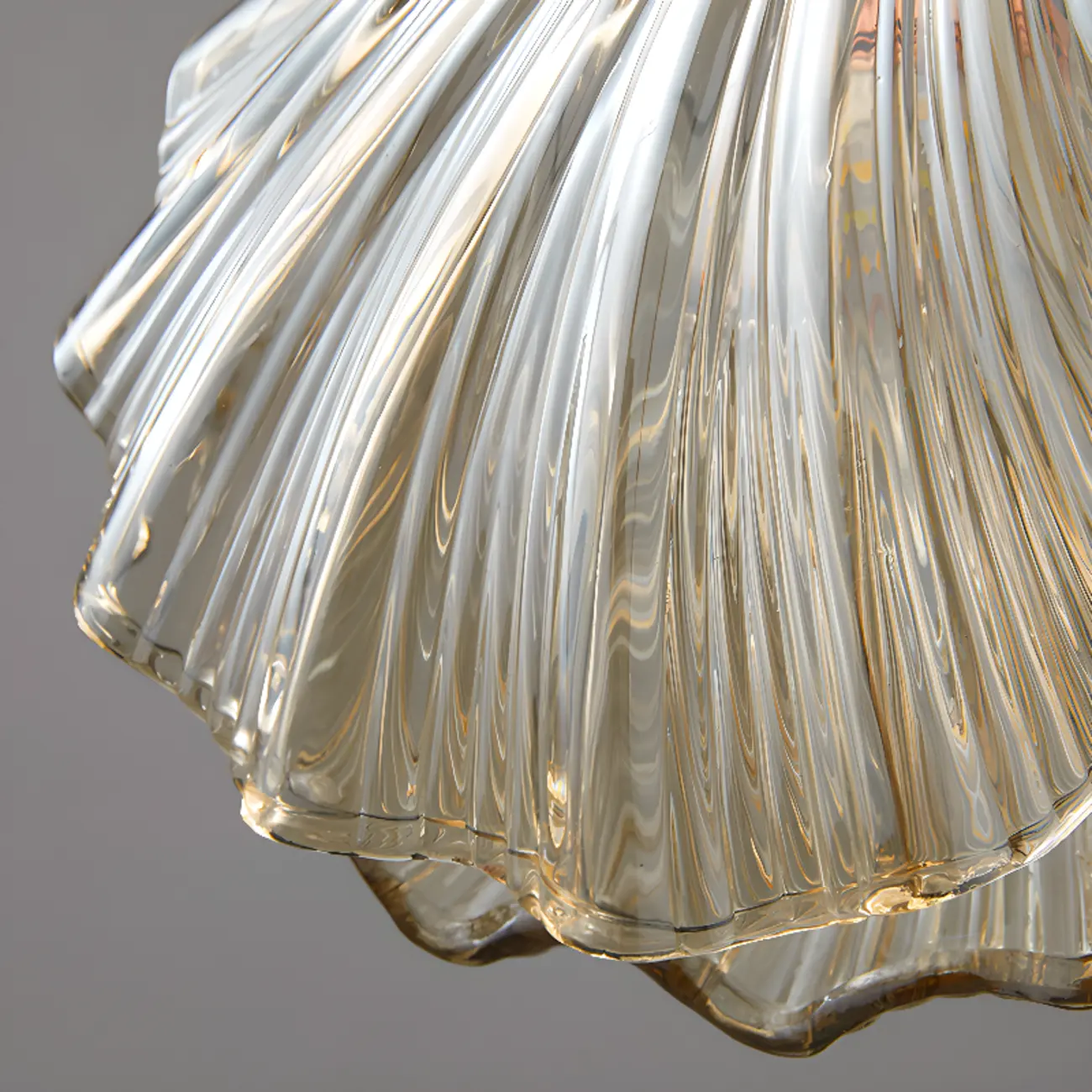 Modern Gold Clear Glass Shell Pendant Light | homeyfad