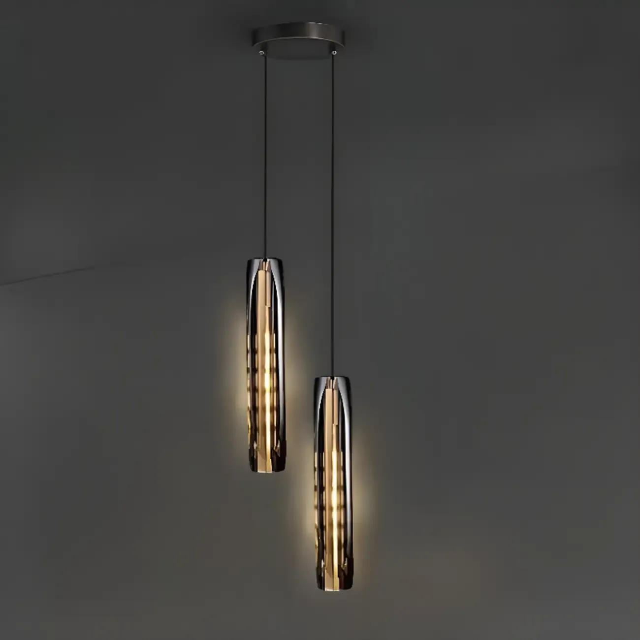 Modern Cylinder Crystal Pendant Light LED for Kitchen Dining Image - 8