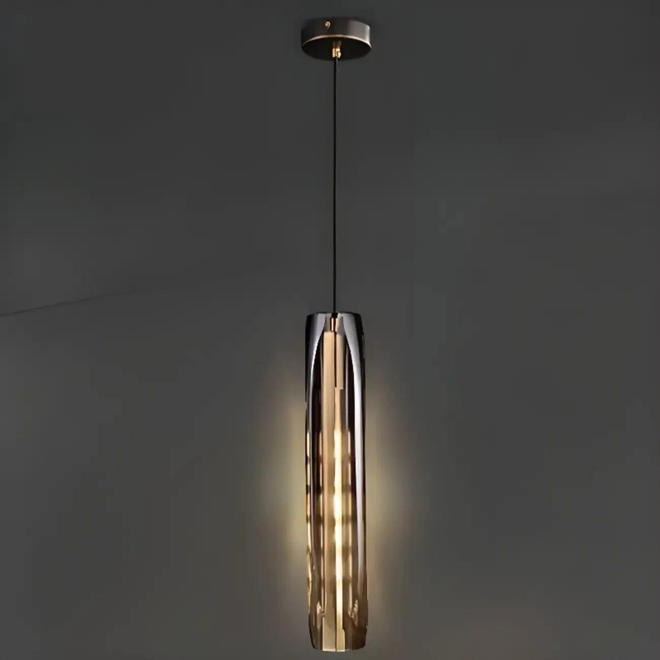 Modern Cylinder Crystal Pendant Light LED for Kitchen Dining Image - 9