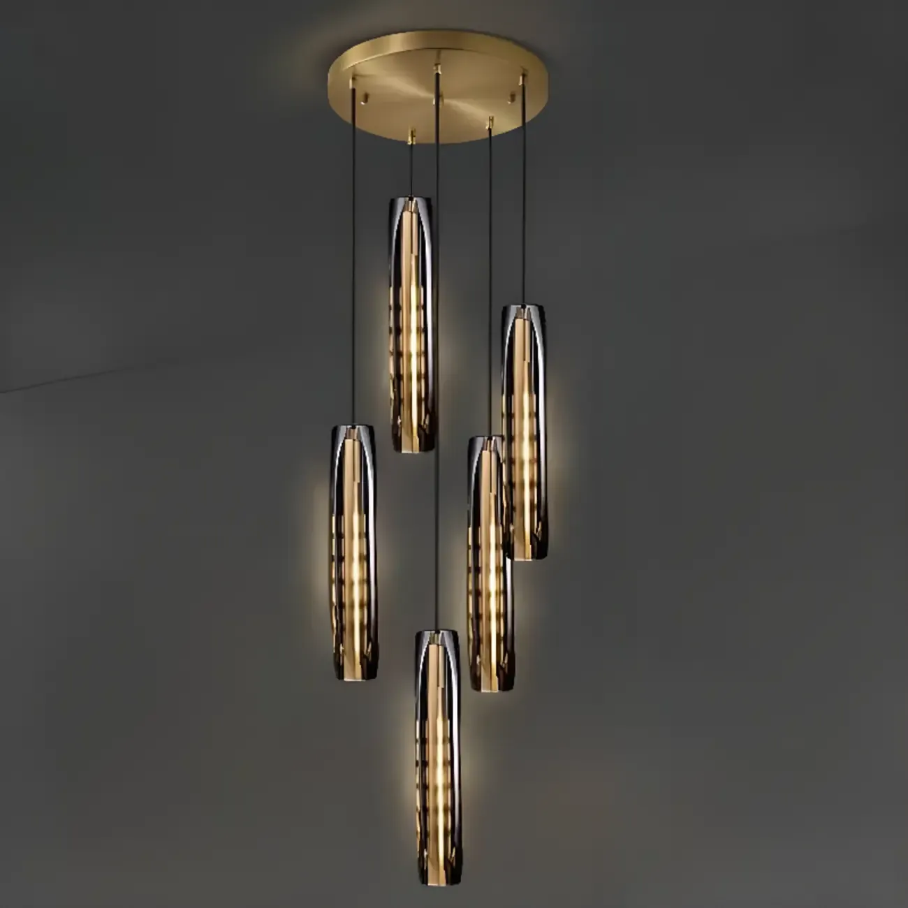 Modern Cylinder Crystal Pendant Light LED for Kitchen Dining Image - 10