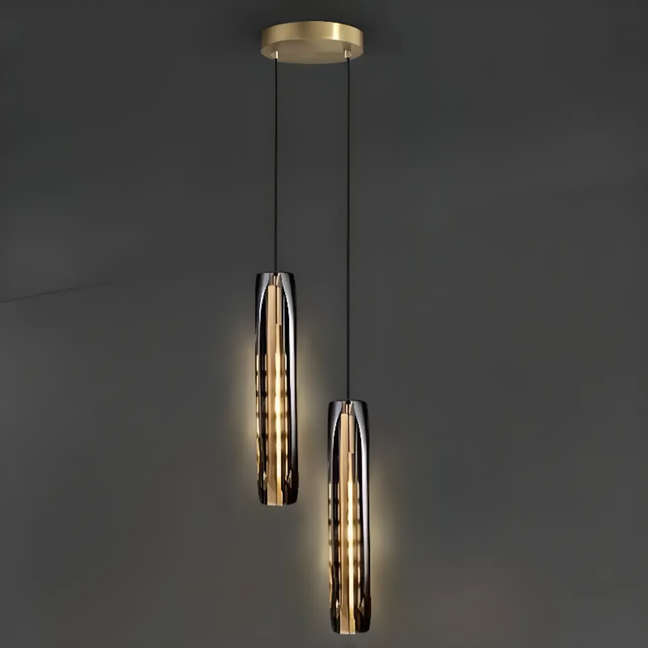 Modern Cylinder Crystal Pendant Light LED for Kitchen Dining Image - 12