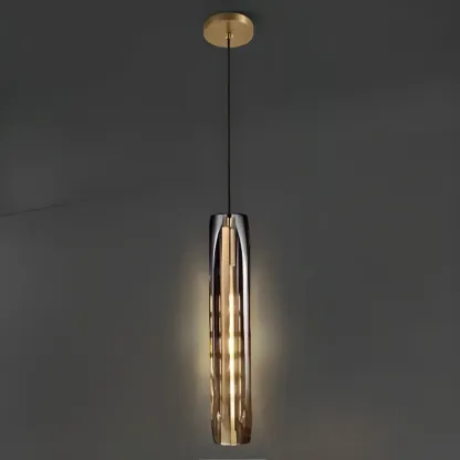 Modern Cylinder Crystal Pendant Light LED for Kitchen Dining Image - 13