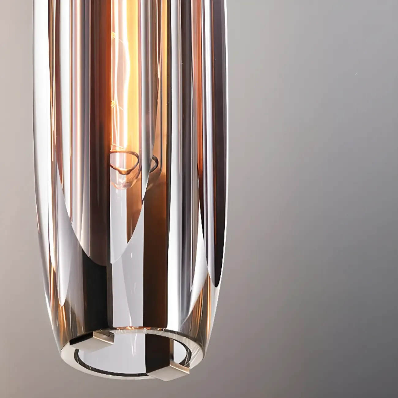 Modern Cylinder Crystal Pendant Light LED for Kitchen Dining Image - 15