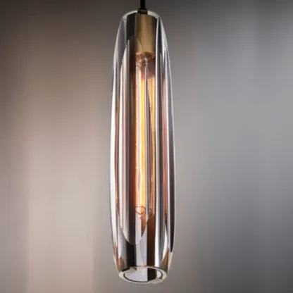 Modern Cylinder Crystal Pendant Light LED for Kitchen Dining Image - 16