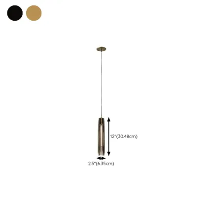 Modern Cylinder Crystal Pendant Light LED for Kitchen Dining #size