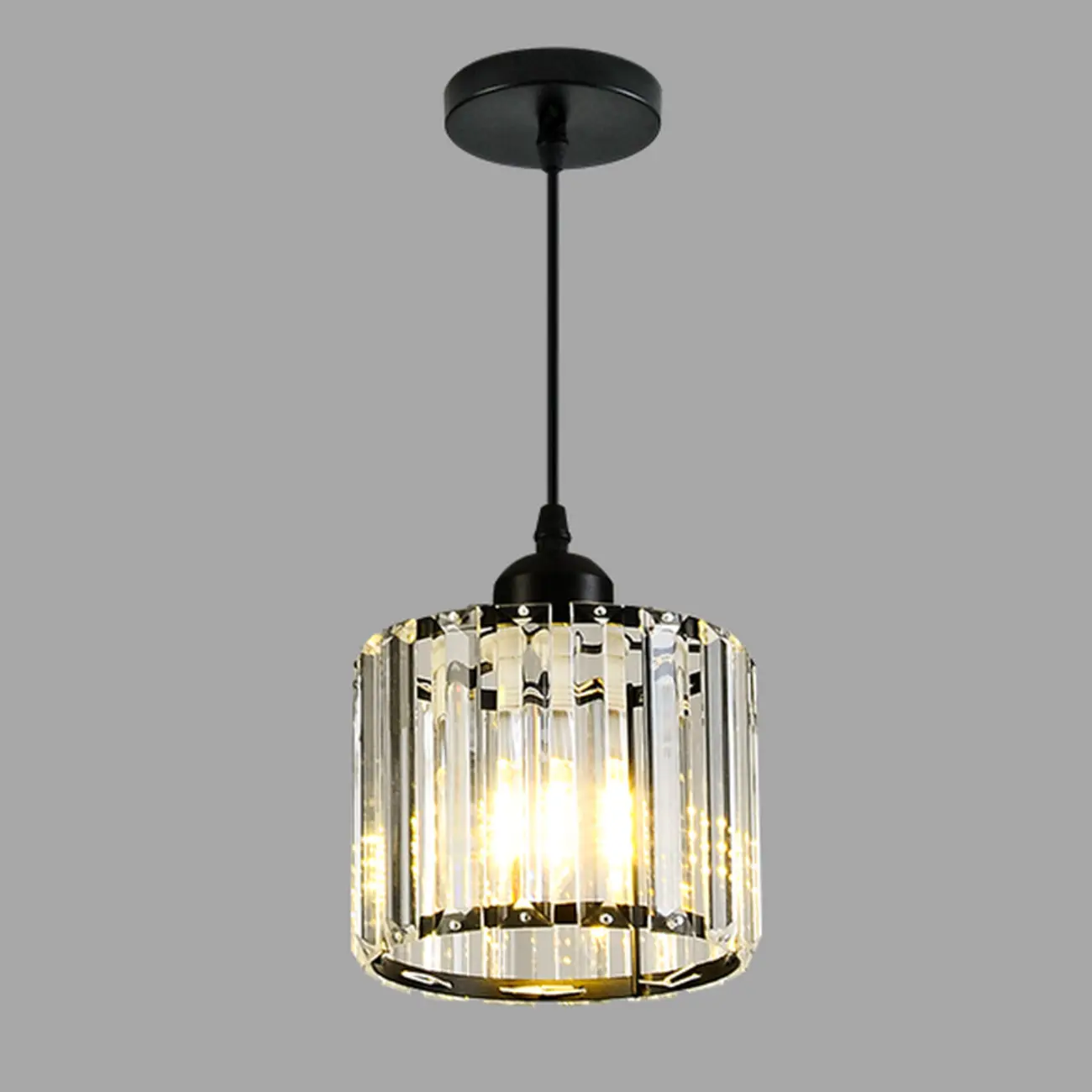 Art Deco Gold Metal Crystal Geometric Pendant Light Image - 2 | homeyfad
