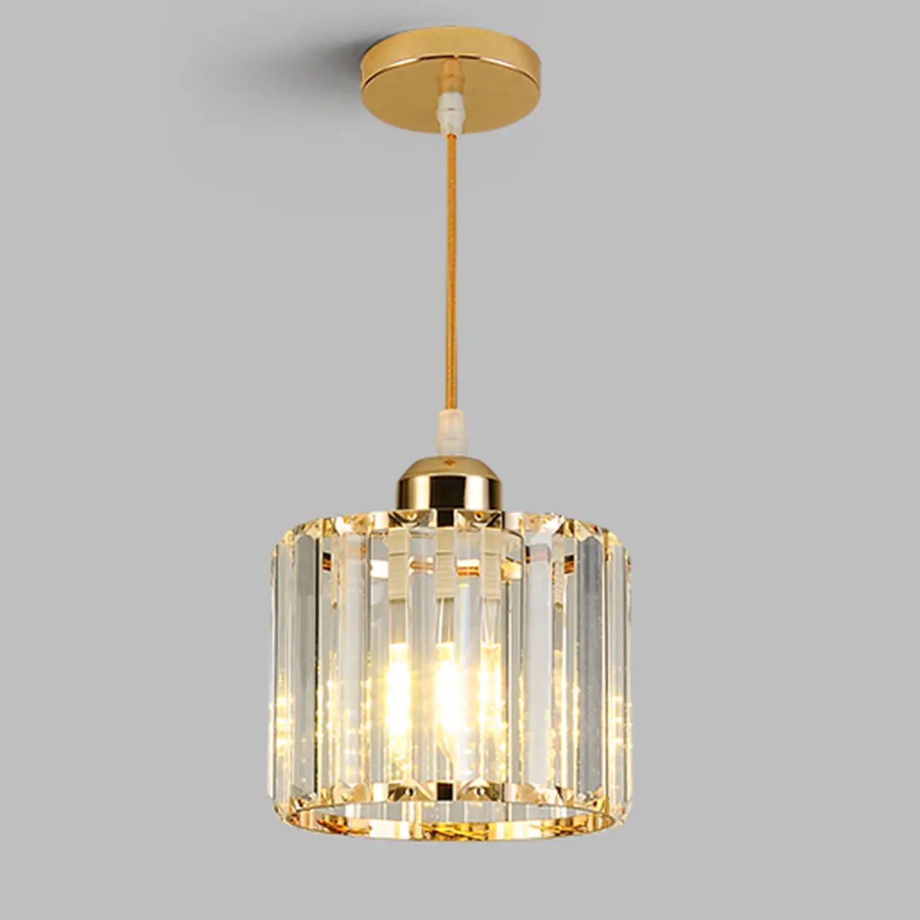  Art Deco Gold Metal Crystal Geometric Pendant Light Image - 10 | homeyfad