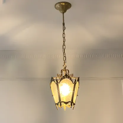 Art Deco Gold Glass Mini Pendant Light for Dining Room Image - 2