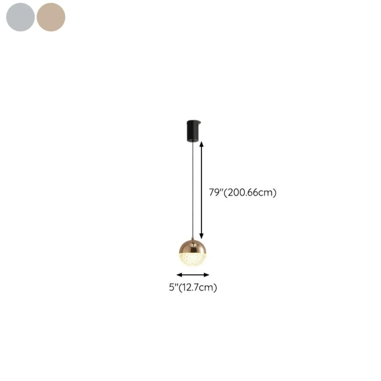 Modern Globe LED Pendant Light Adjustable Length for Kitchen #size