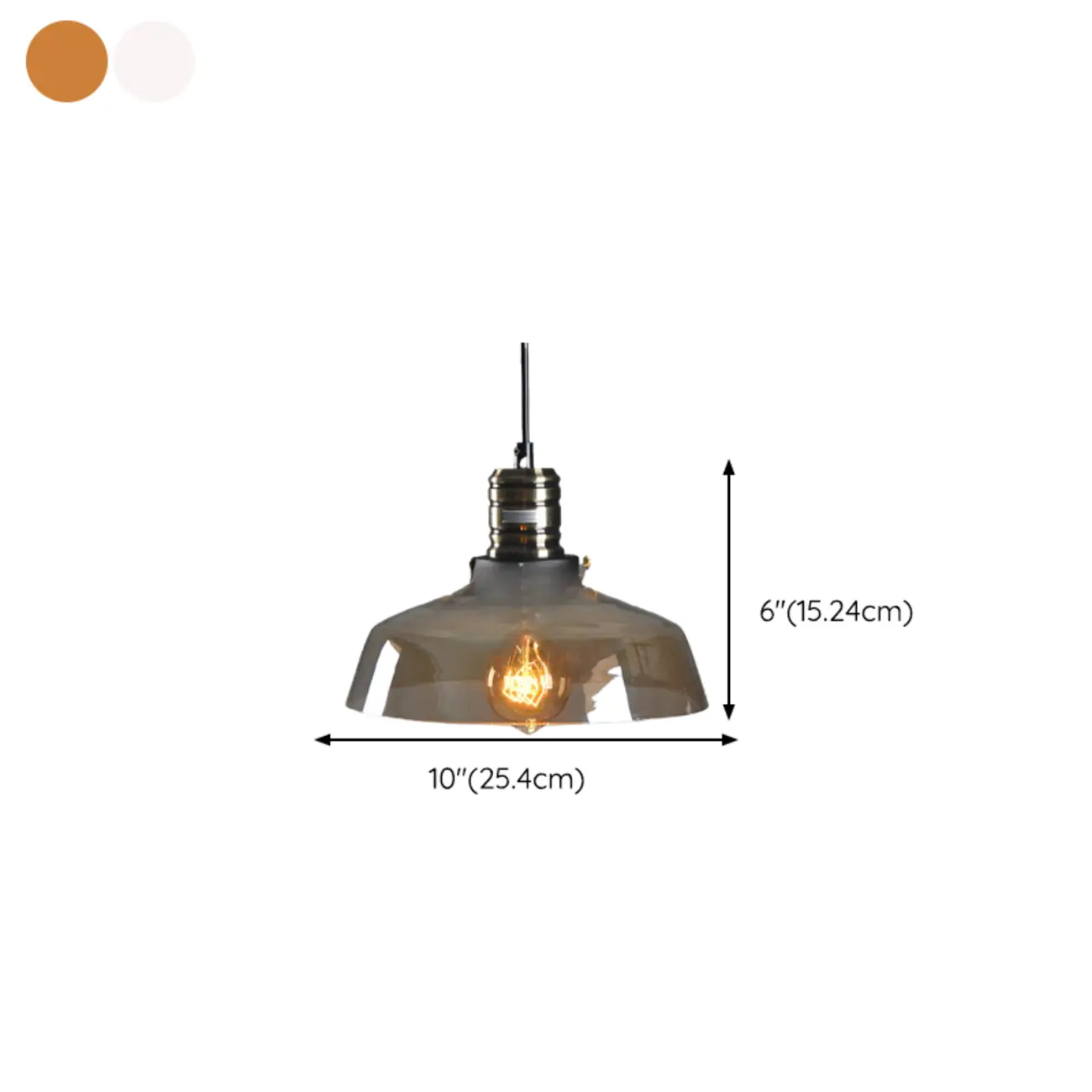 Modern Black Glass Pendant Light Adjustable Length for Kitchen #size
