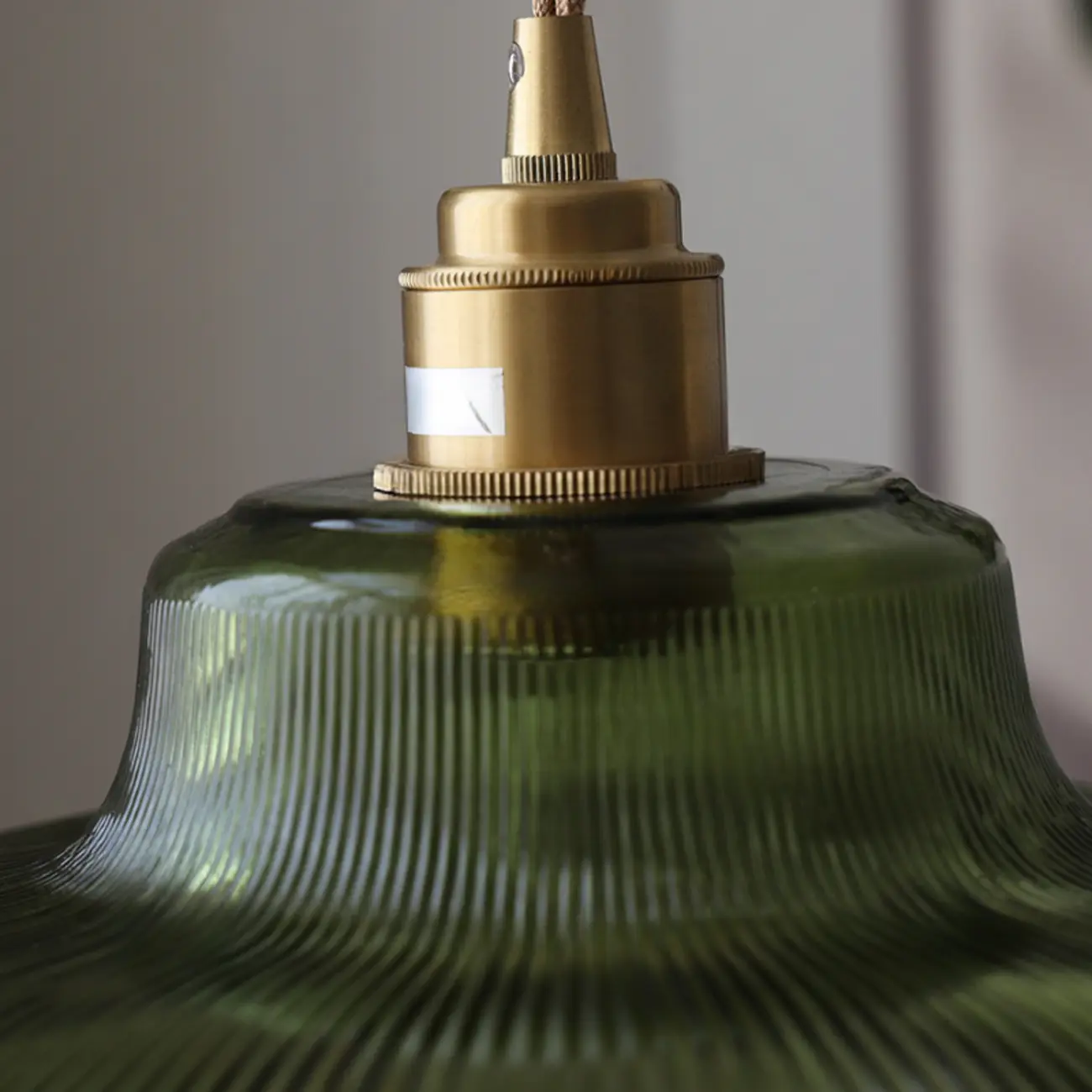 Modern Green Glass Dome Brass Kitchen Pendant Light Image - 4 | homeyfad