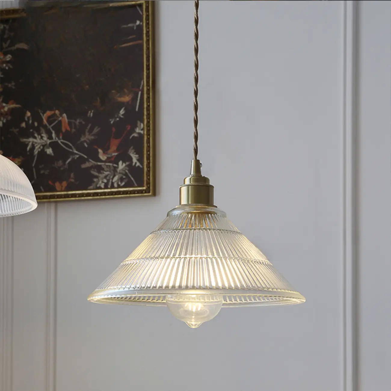 Modern Green Glass Dome Brass Kitchen Pendant Light Image - 9 | homeyfad