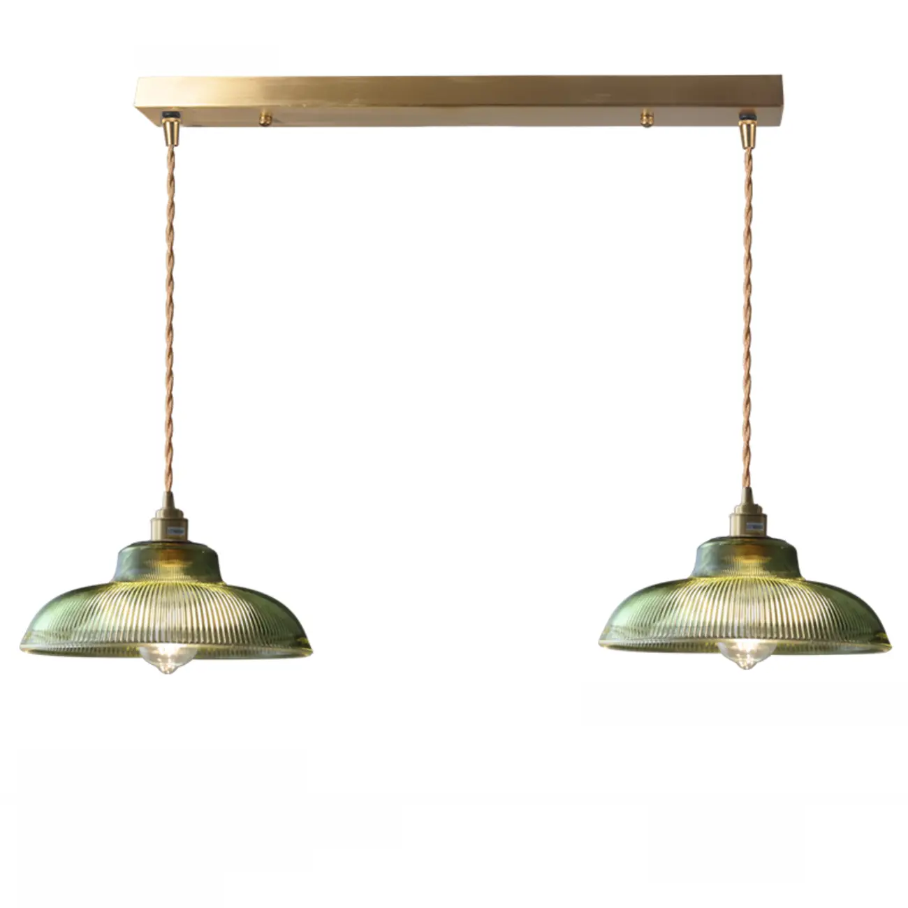 Modern Green Glass Dome Brass Kitchen Pendant Light Image - 11 | homeyfad