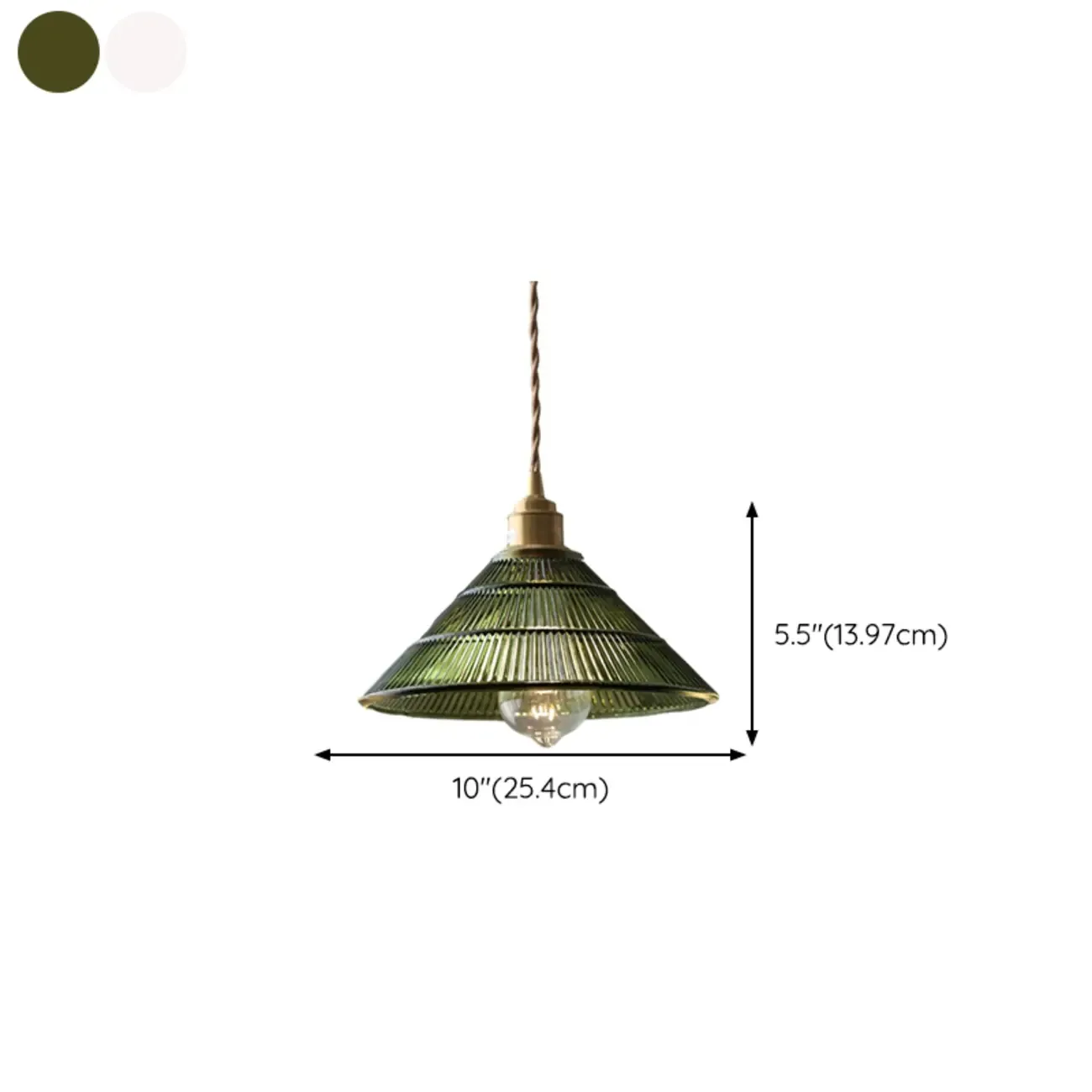 Modern Green Glass Dome Brass Kitchen Pendant Light Image - 14