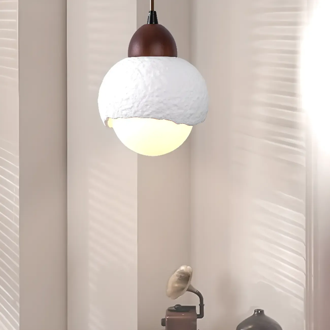 Modern Ceramic Globe Pendant Light for Dining Area Image - 4
