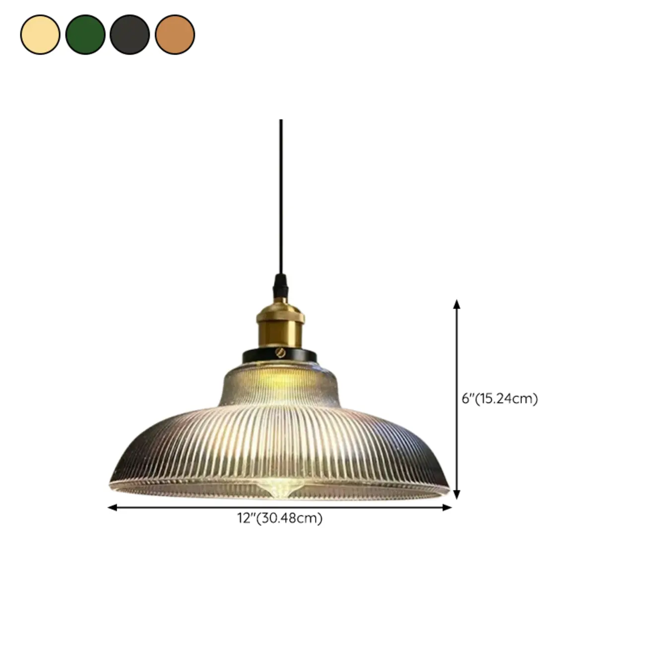 Modern Glass Dome Pendant Light for Dining Room #size