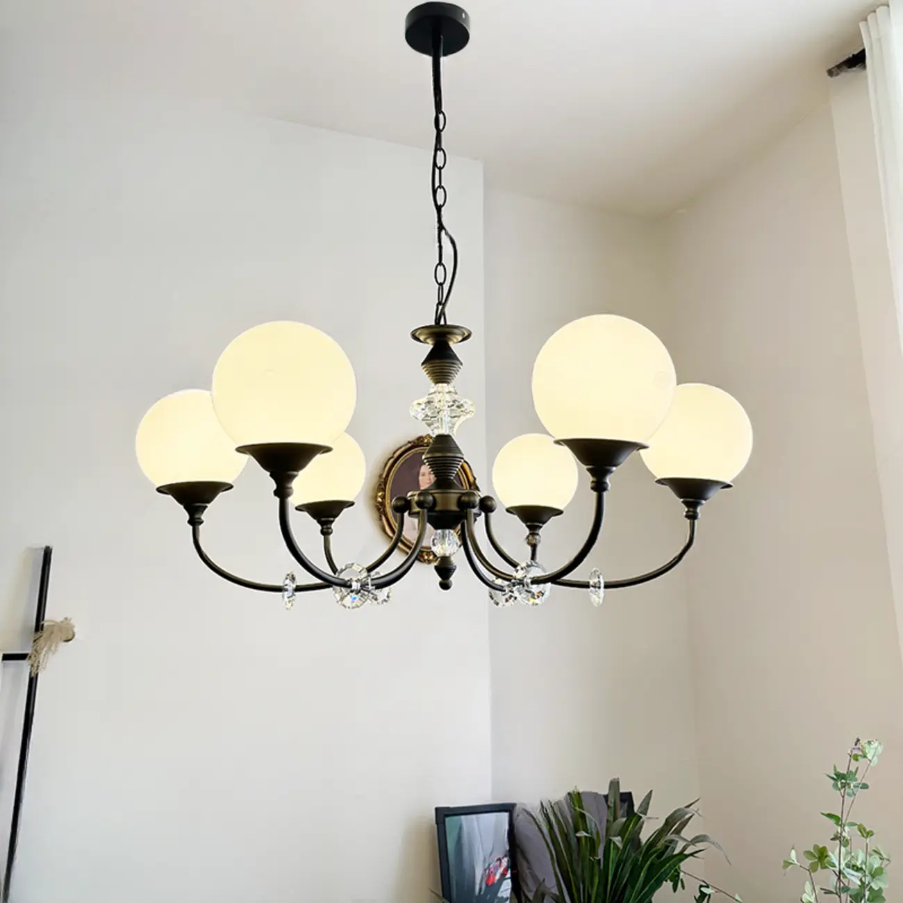 Black Glass Branch Crystal Chandelier Classic Design Image - 2 | homeyfad