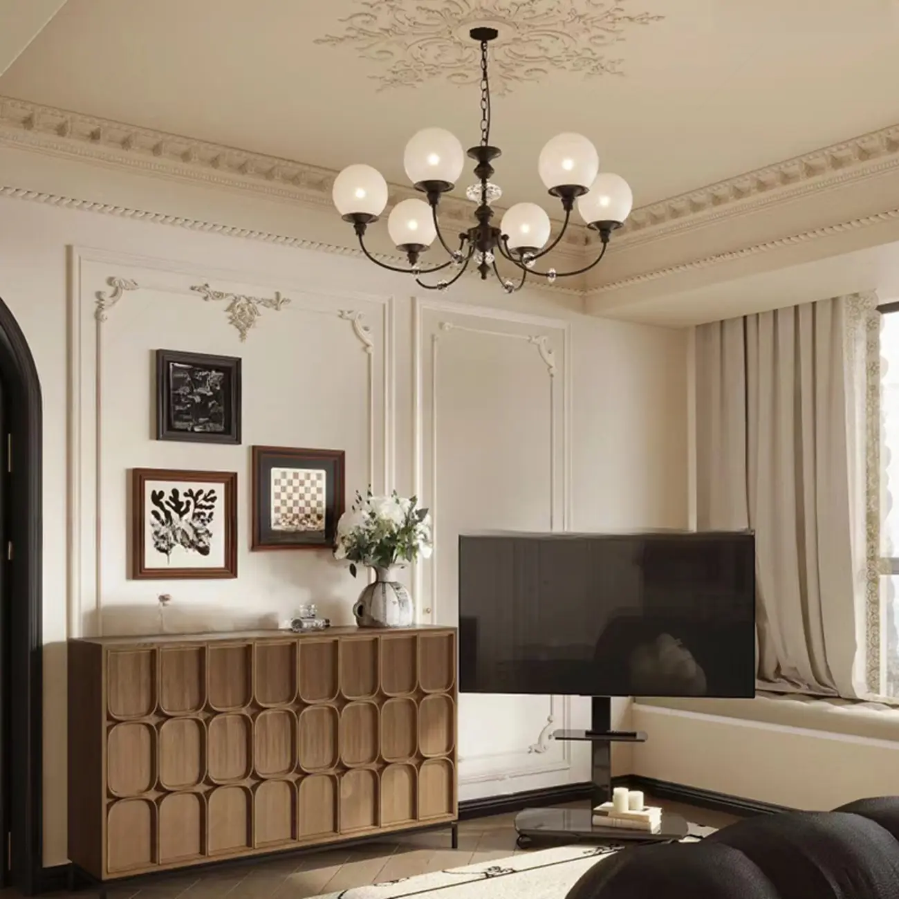 Black Glass Branch Crystal Chandelier Classic Design Image - 5 | homeyfad