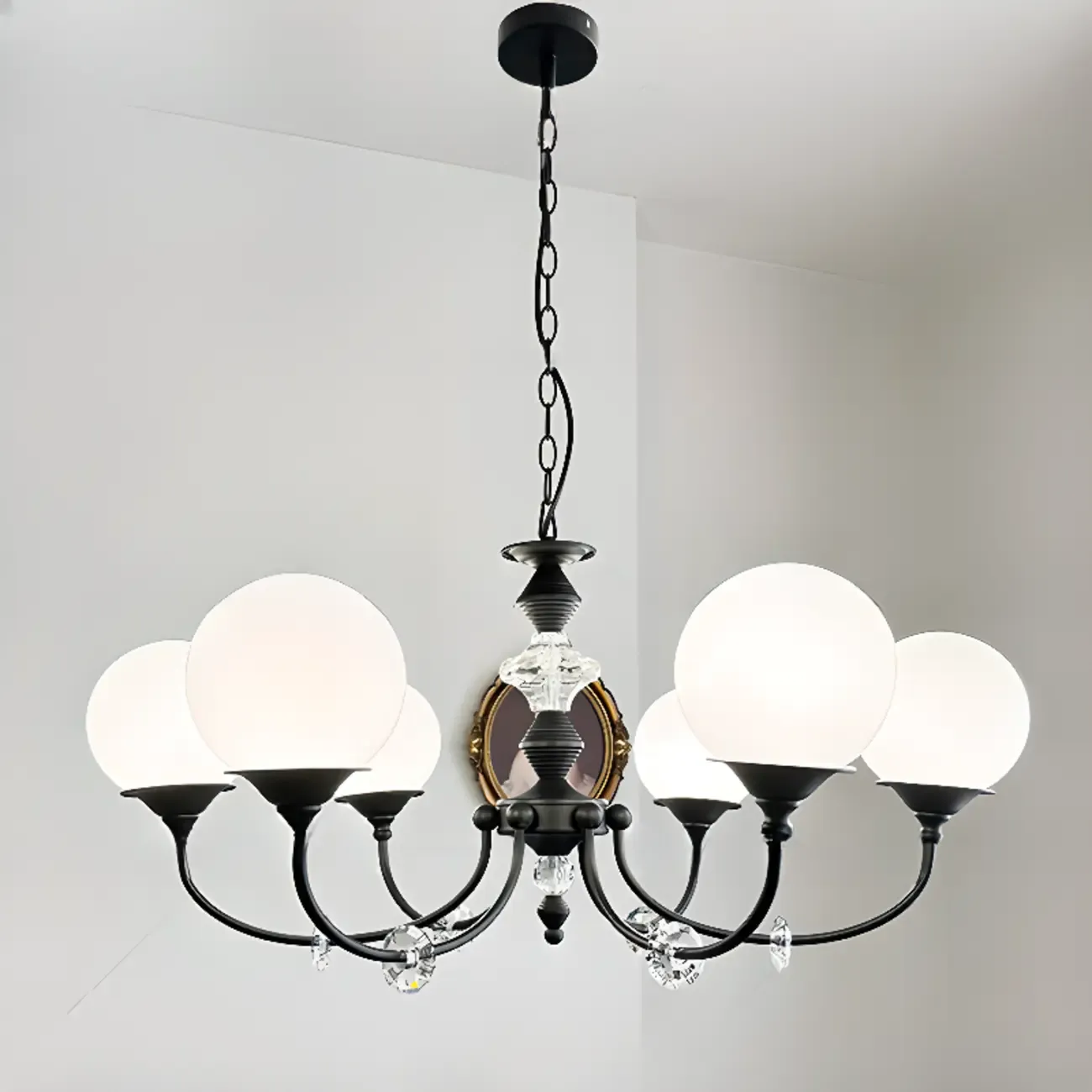 Black Glass Branch Crystal Chandelier Classic Design Image - 1