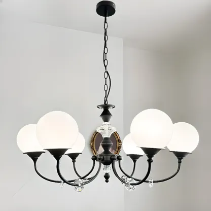 Black Glass Branch Crystal Chandelier Classic Design Image - 1