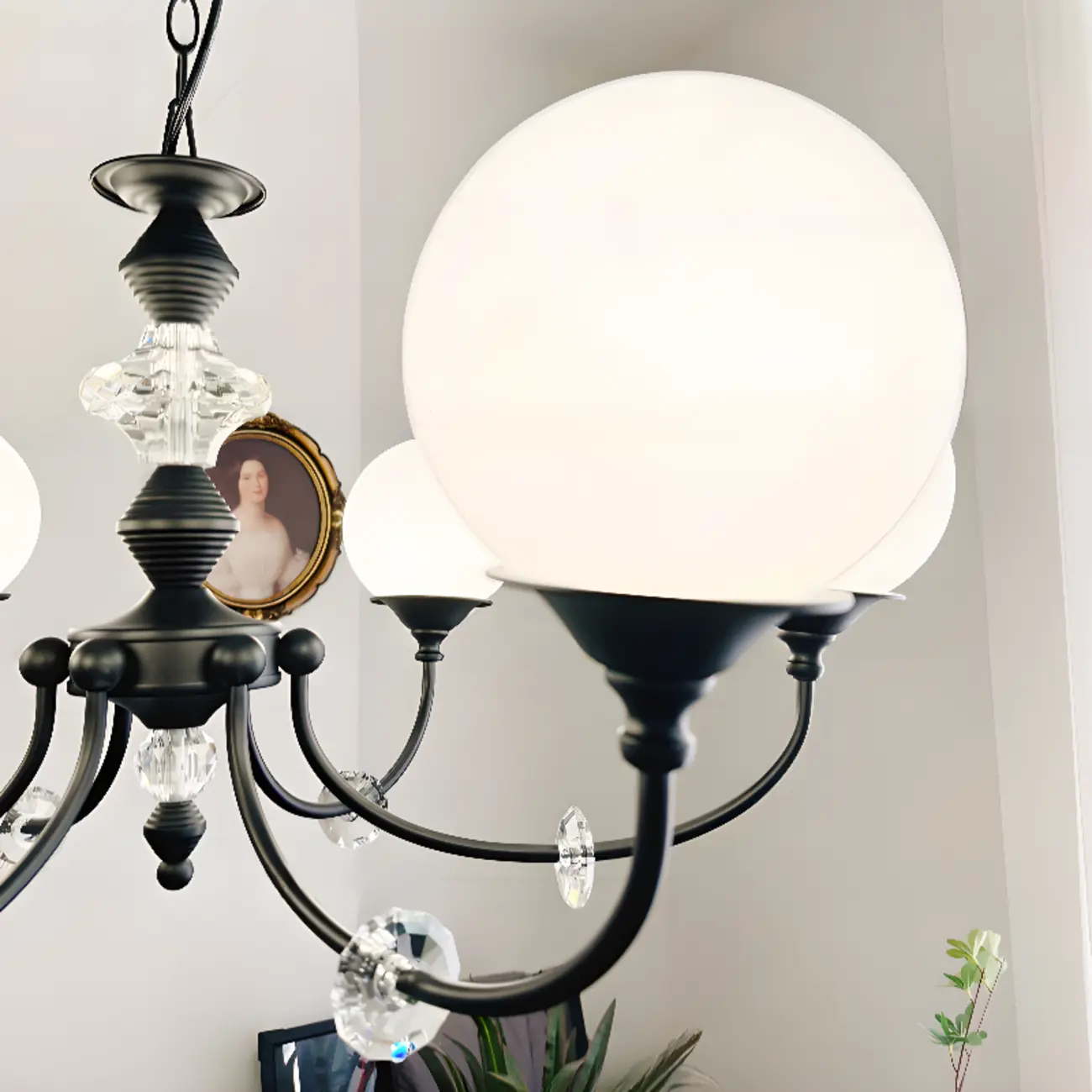 Black Glass Branch Crystal Chandelier Classic Design Image - 6 | homeyfad