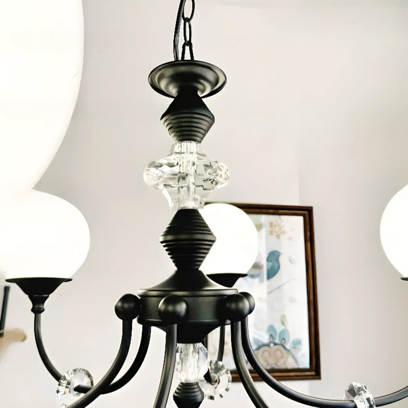 Black Glass Branch Crystal Chandelier Classic Design Image - 8