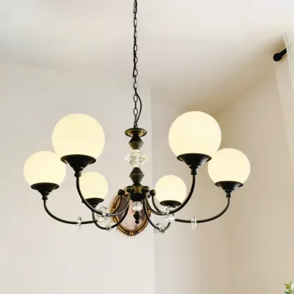 Black Glass Branch Crystal Chandelier Classic Design Image - 9