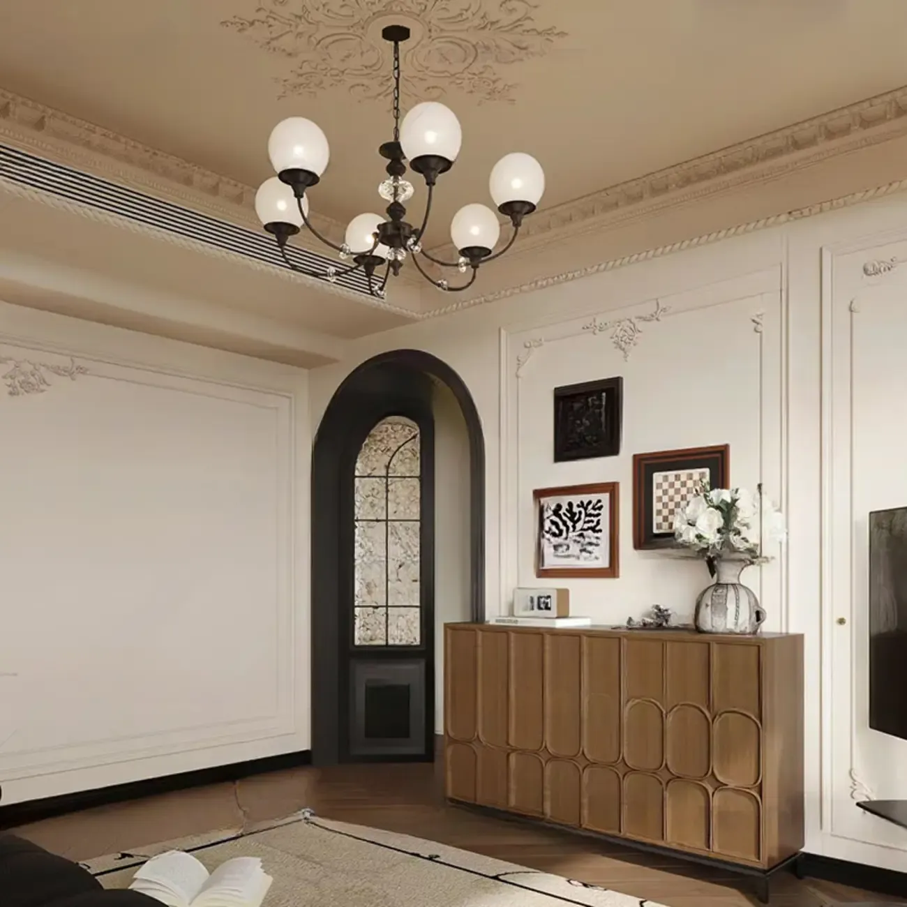 Black Glass Branch Crystal Chandelier Classic Design Image - 4