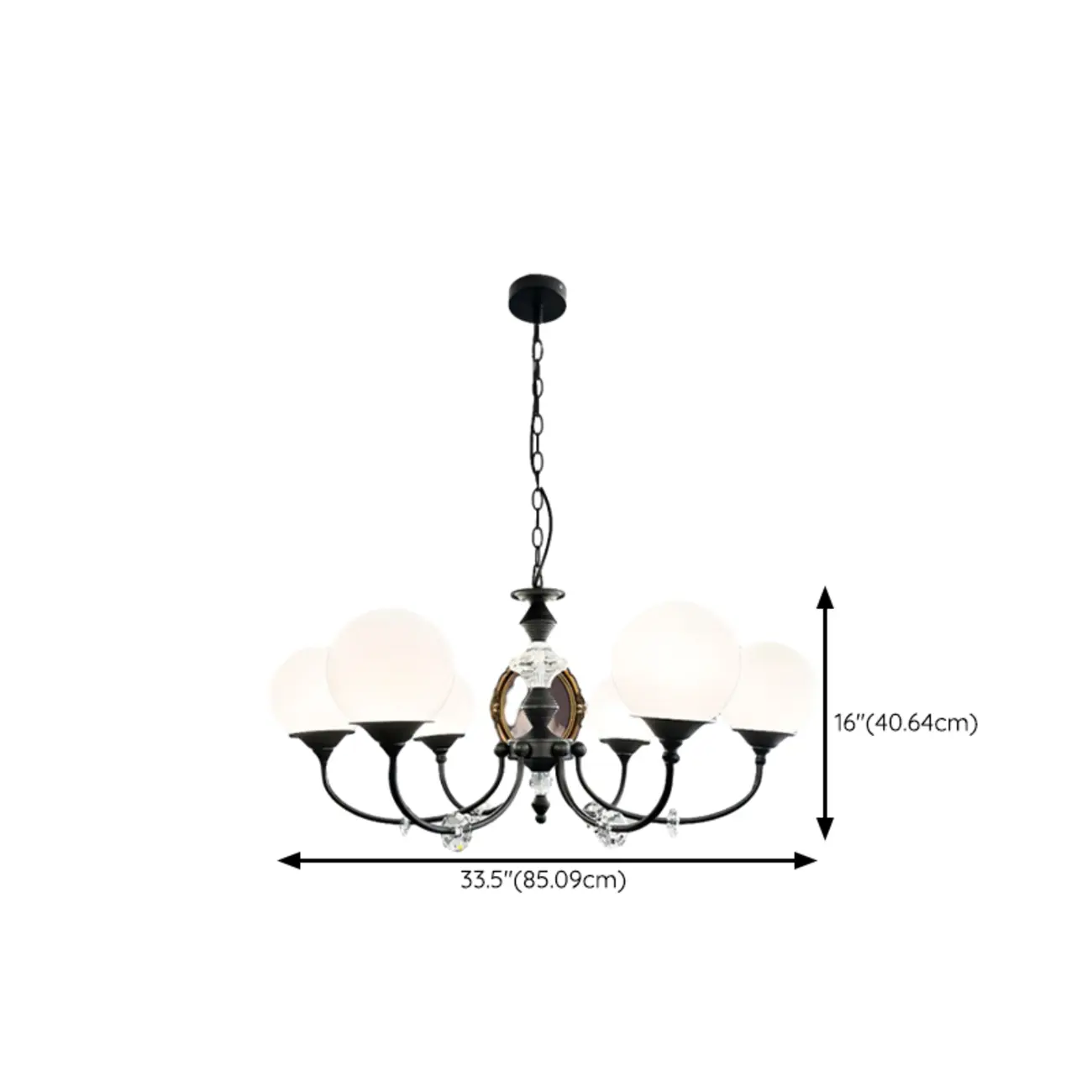 Black Glass Branch Crystal Chandelier Classic Design #size | homeyfad