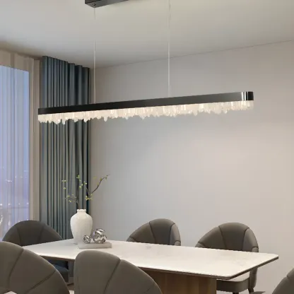 Modern Crystal Kitchen Island Light Dimmable LED for Dining Image - 1