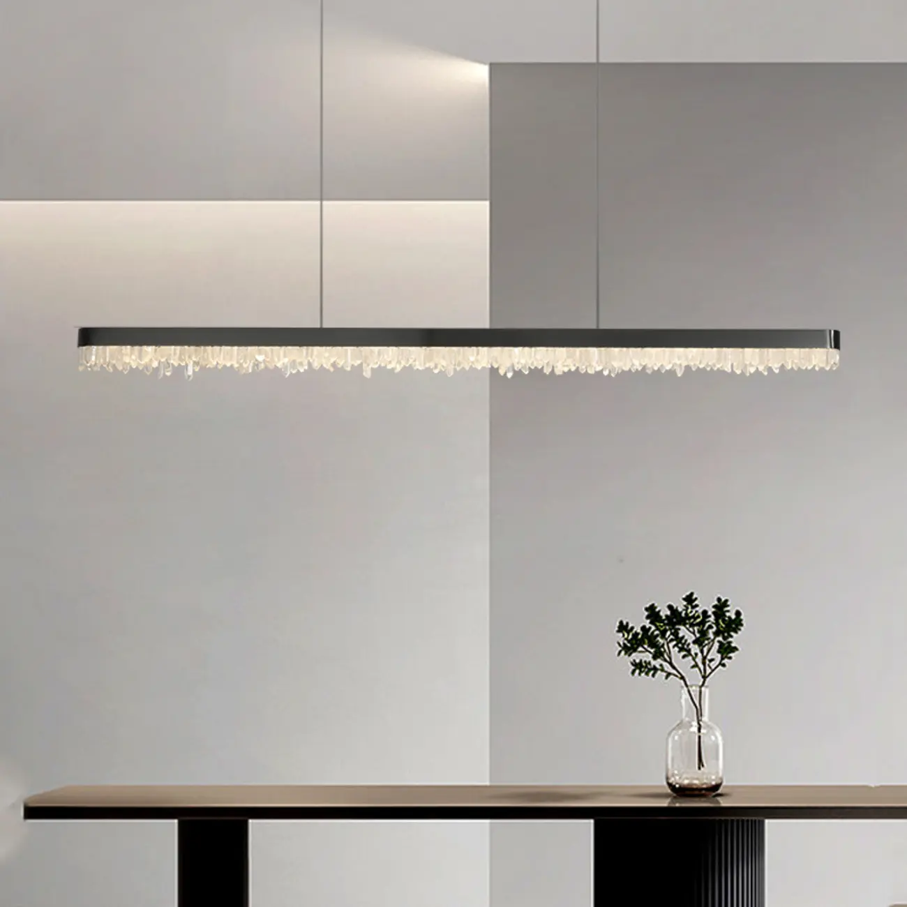 Modern Crystal Kitchen Island Light Dimmable LED for Dining Image - 3 | homeyfad