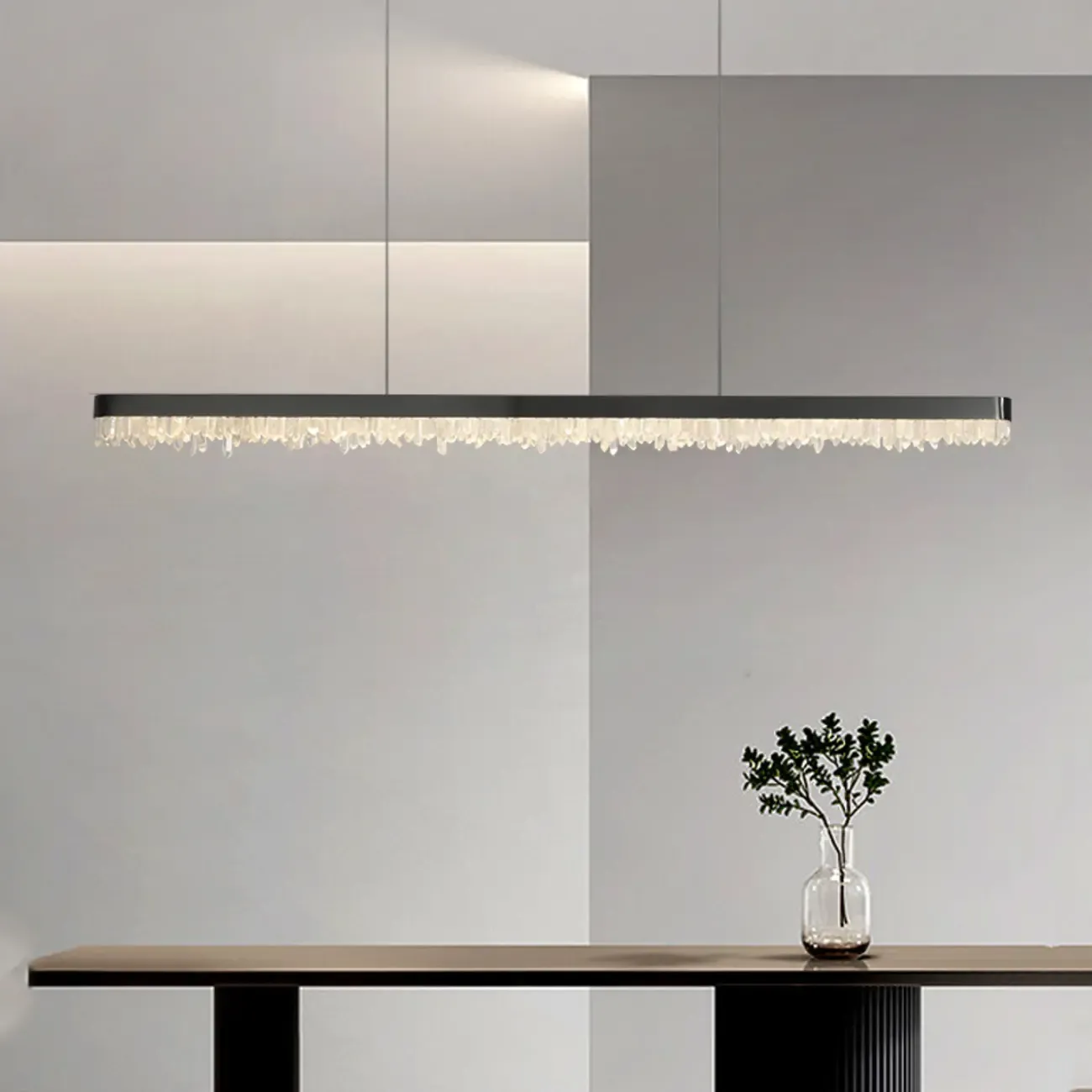 Modern Crystal Kitchen Island Light Dimmable LED for Dining Image - 3