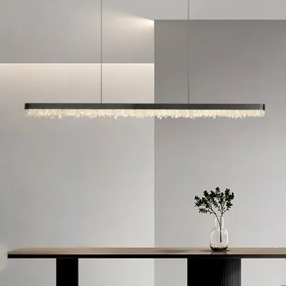 Modern Crystal Kitchen Island Light Dimmable LED for Dining Image - 3