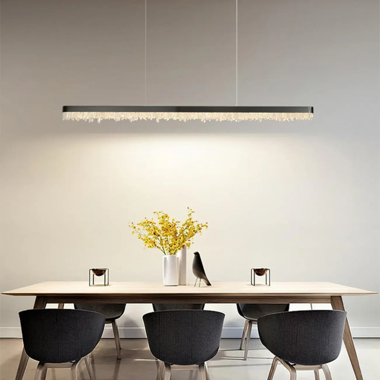 Modern Crystal Kitchen Island Light Dimmable LED for Dining Image - 8 | homeyfad