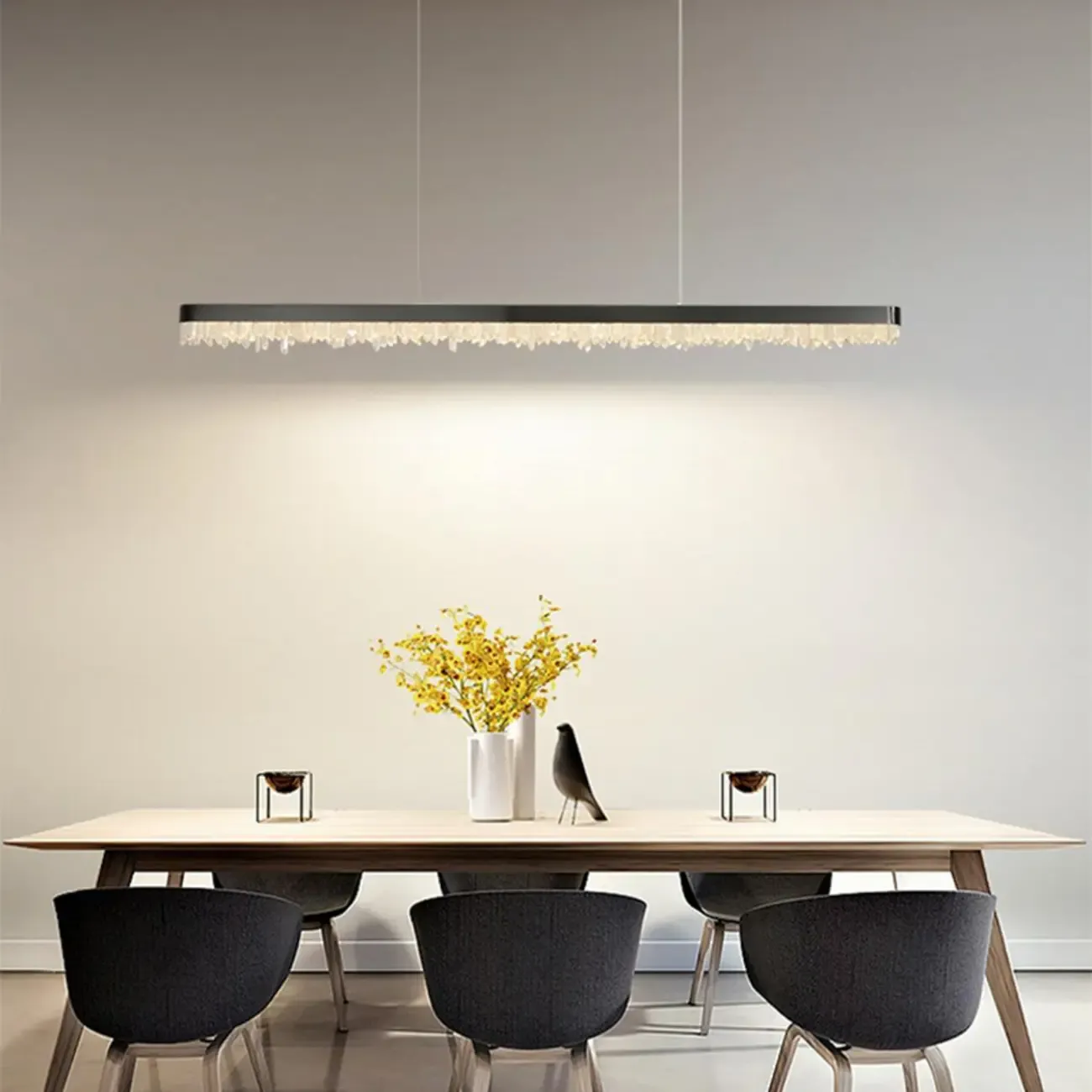 Modern Crystal Kitchen Island Light Dimmable LED for Dining Image - 8