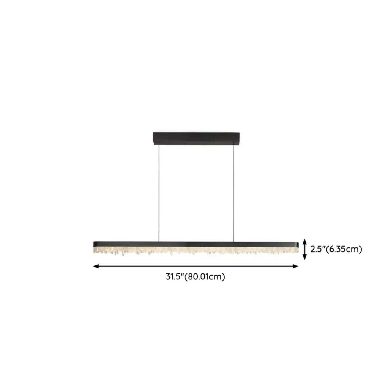 Modern Crystal Kitchen Island Light Dimmable LED for Dining #size