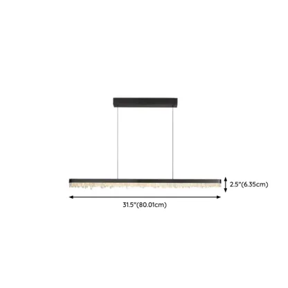 Modern Crystal Kitchen Island Light Dimmable LED for Dining #size