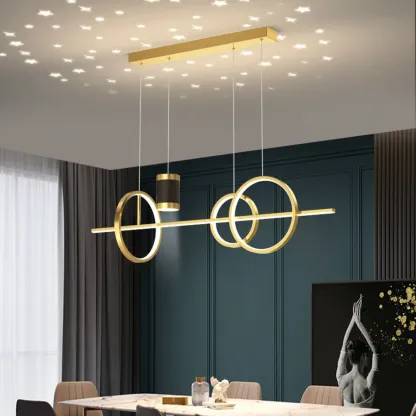 Stylish LED Metal Linear Island Light Adjustable for Dining Area
