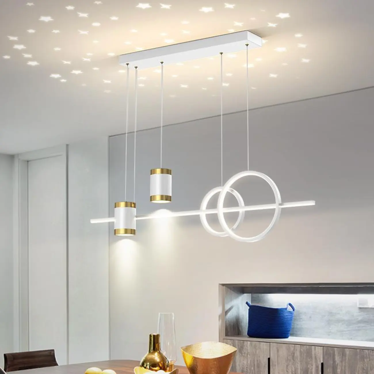 Stylish LED Metal Linear Island Light Adjustable for Dining Area | homeyfad
