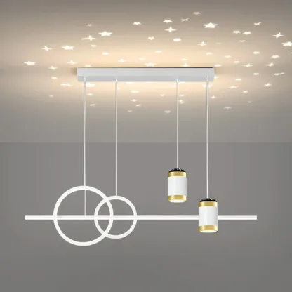 Stylish LED Metal Linear Island Light Adjustable for Dining Area