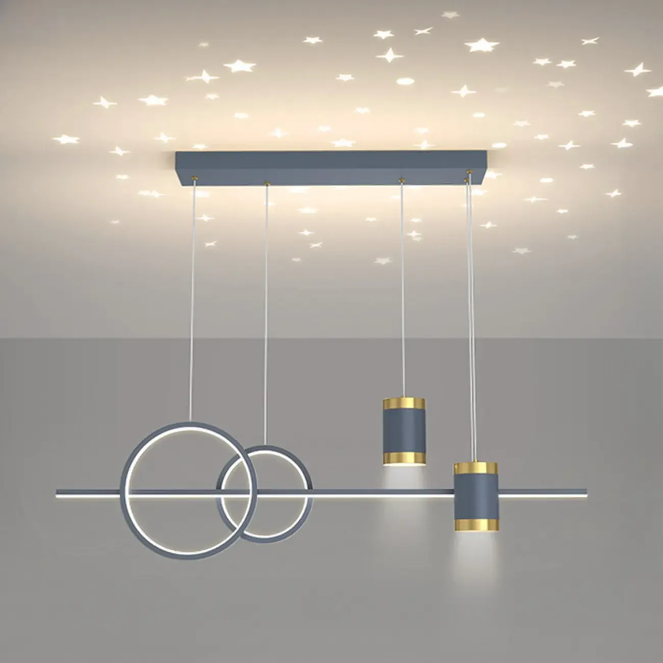 Stylish LED Metal Linear Island Light Adjustable for Dining Area