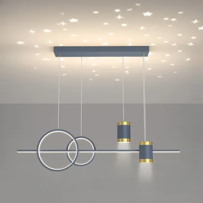 Stylish LED Metal Linear Island Light Adjustable for Dining Area