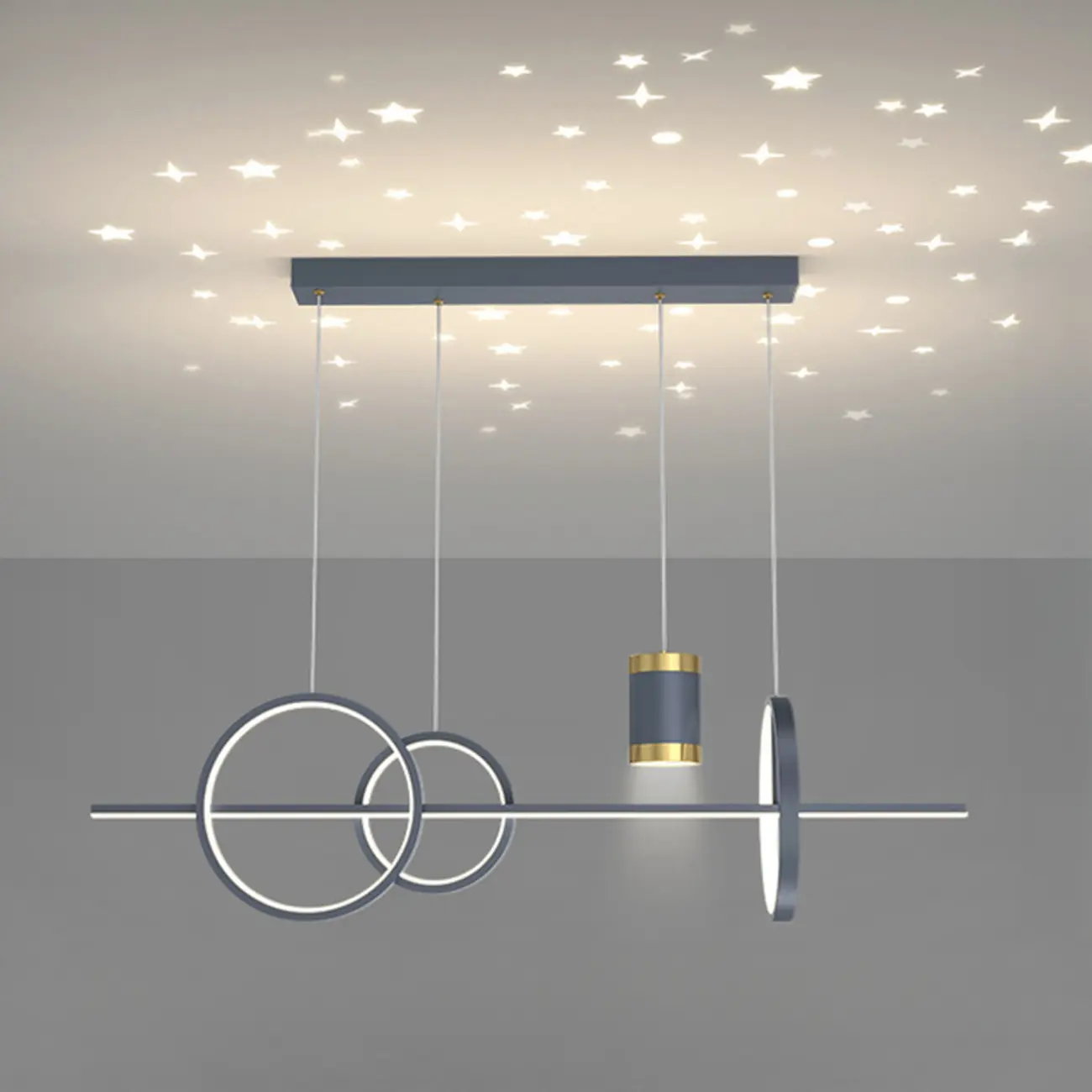 Stylish LED Metal Linear Island Light Adjustable for Dining Area | homeyfad