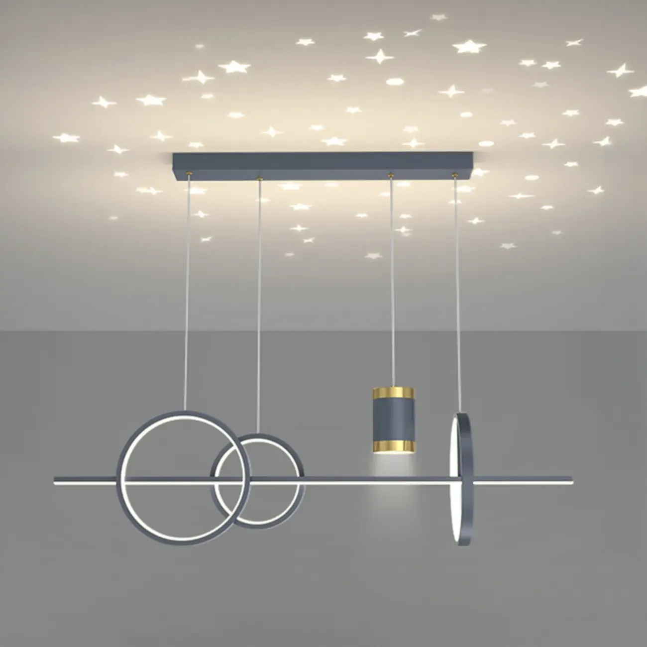 Stylish LED Metal Linear Island Light Adjustable for Dining Area