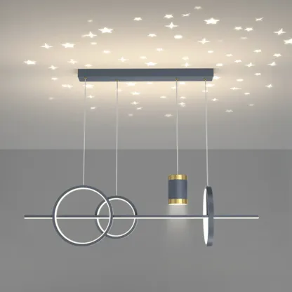 Stylish LED Metal Linear Island Light Adjustable for Dining Area