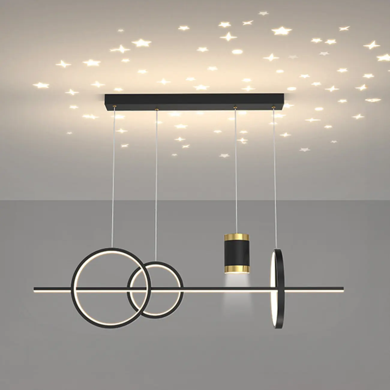 Stylish LED Metal Linear Island Light Adjustable for Dining Area | homeyfad