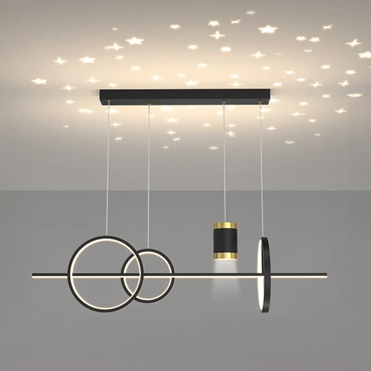 Stylish LED Metal Linear Island Light Adjustable for Dining Area