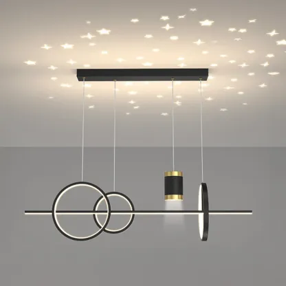 Stylish LED Metal Linear Island Light Adjustable for Dining Area